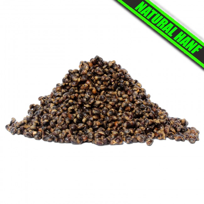 Vařené konopné semínko pro rybáře.